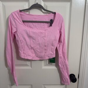 HALARA Blush Pink Long Sleeve Crop Top